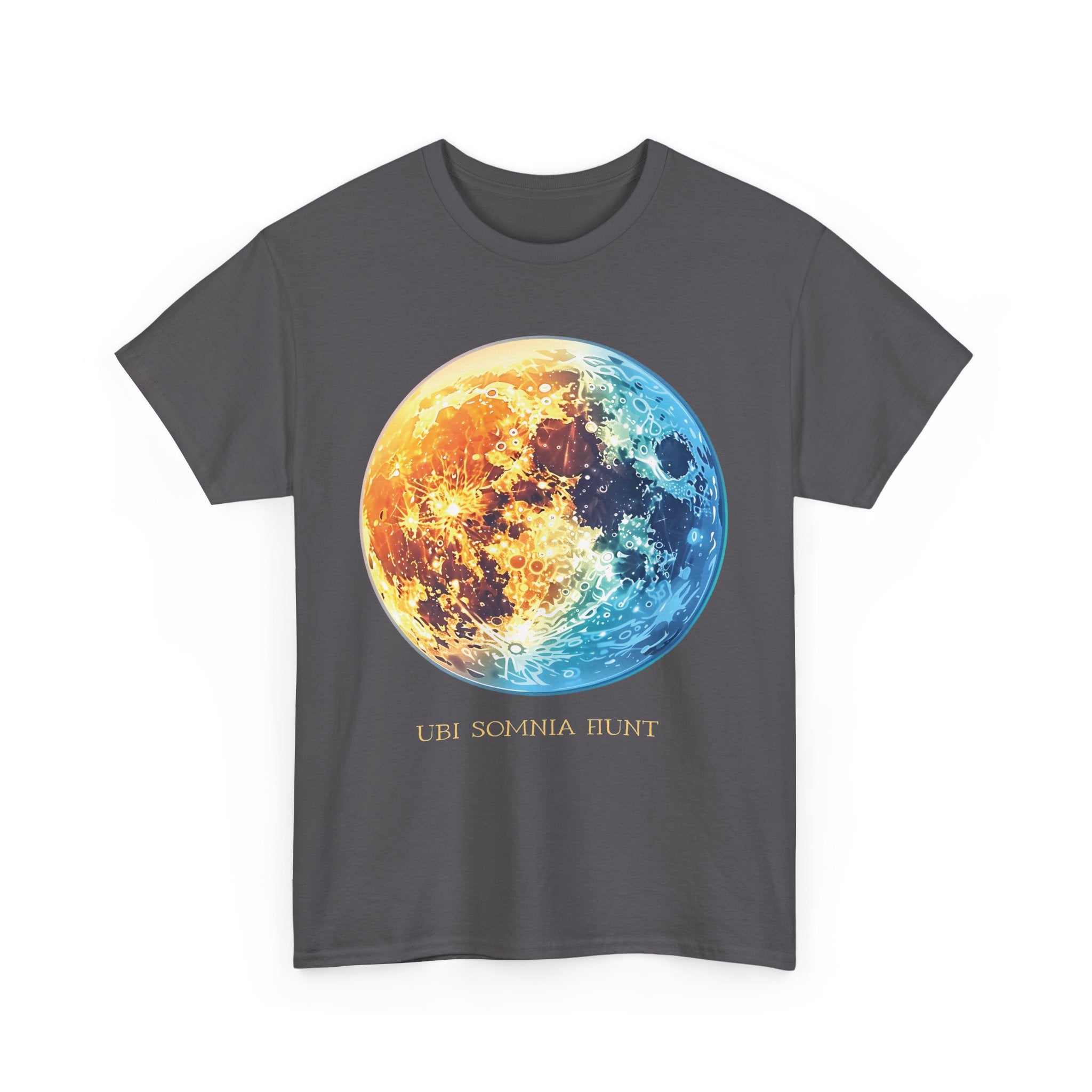 Celestial Dance Unisex Heavy Cotton Tee - Artistic Moon Graphic - Perfect for Everyday Wear