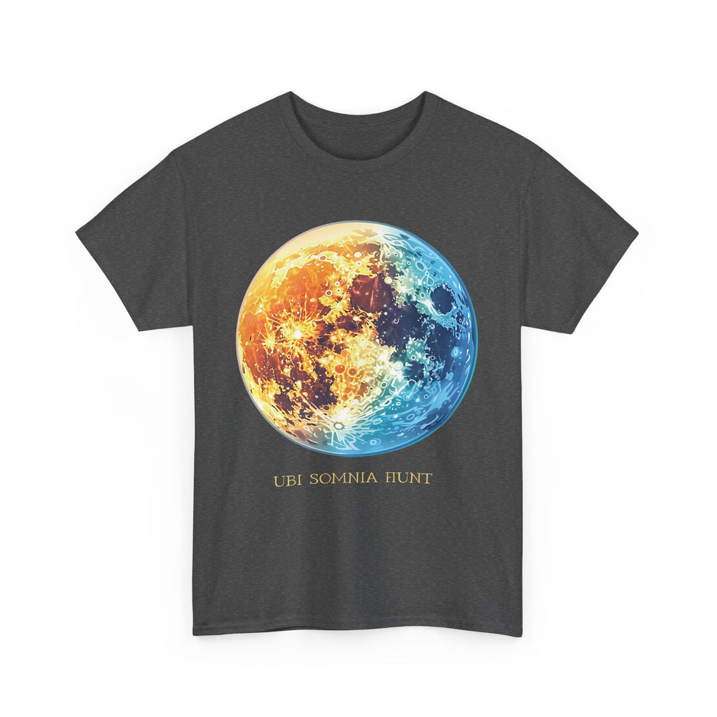 Celestial Dance Unisex Heavy Cotton Tee - Artistic Moon Graphic - Perfect for Everyday Wear