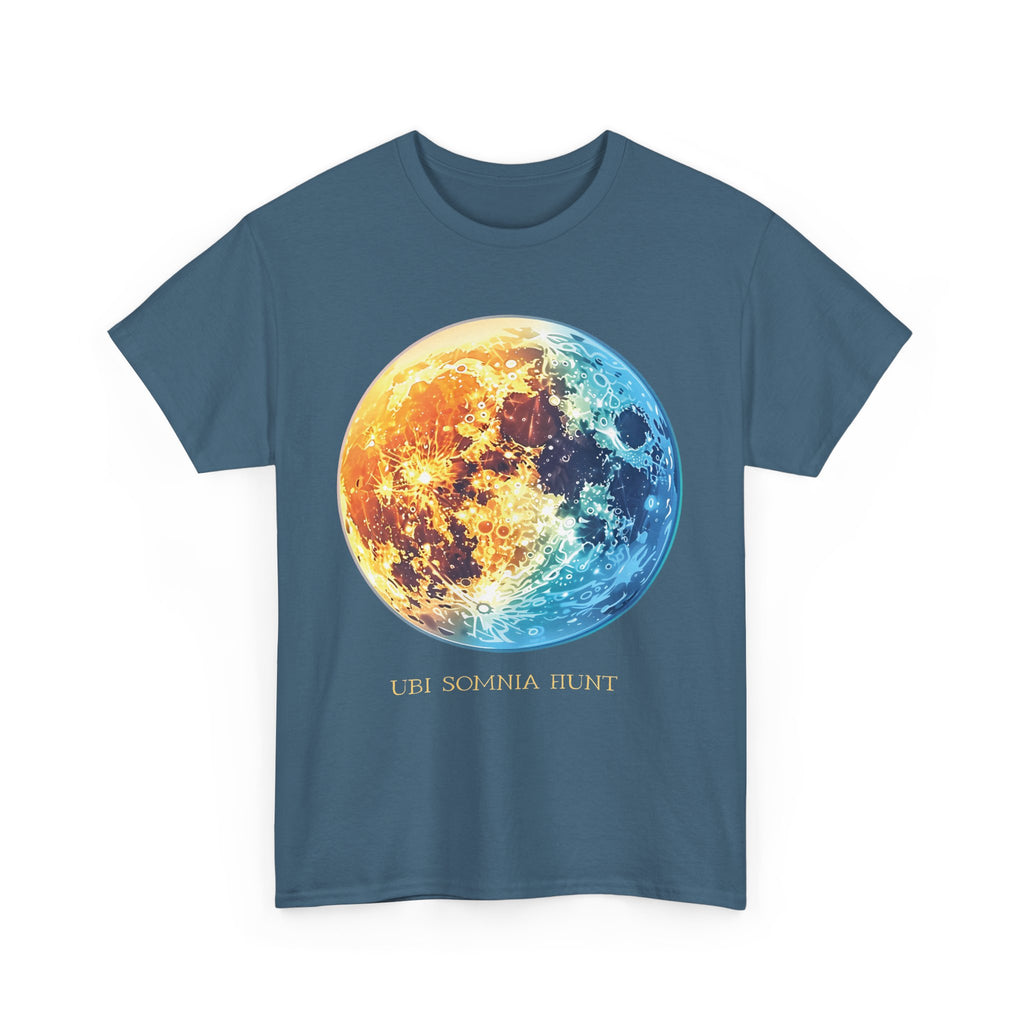 Celestial Dance Unisex Heavy Cotton Tee - Artistic Moon Graphic - Perfect for Everyday Wear
