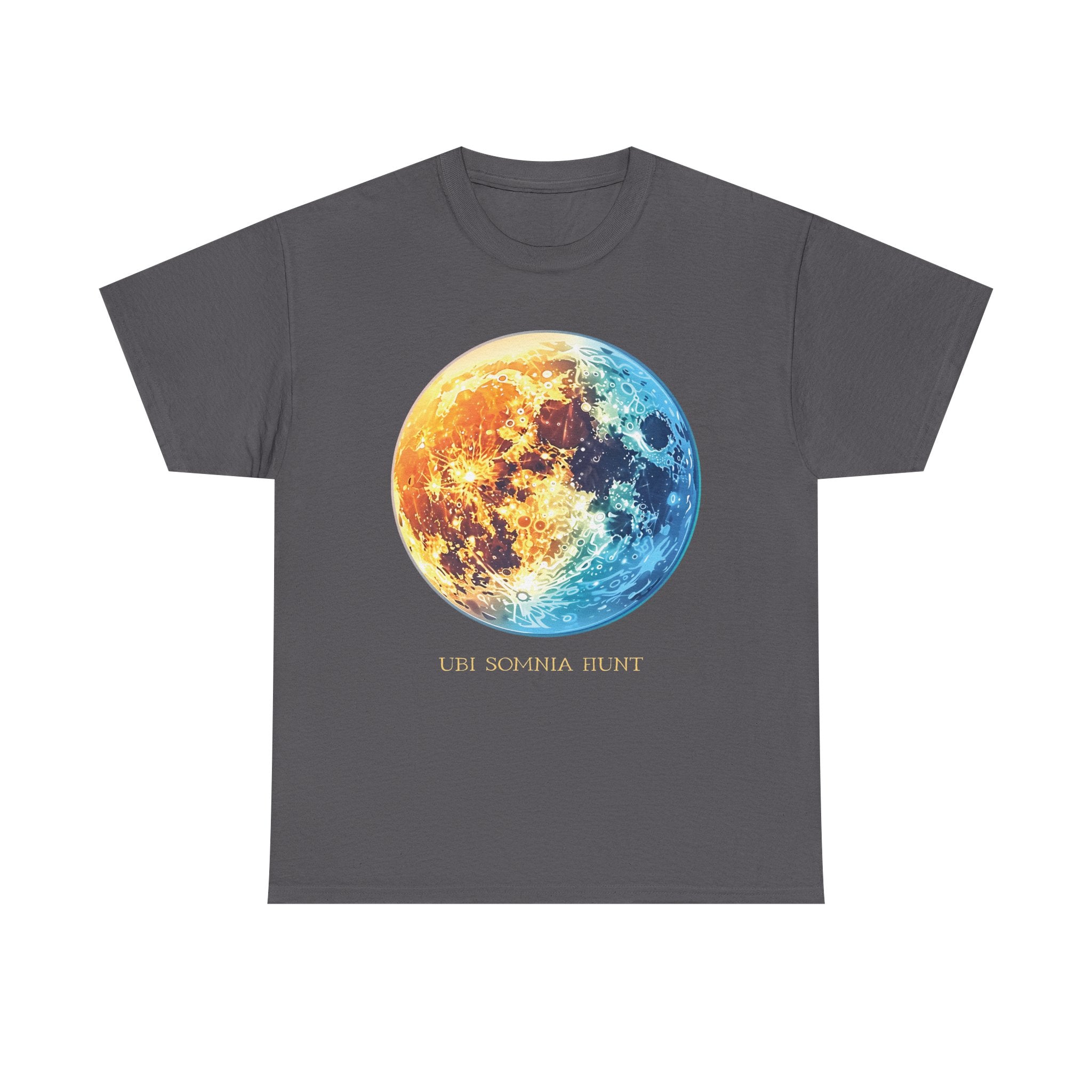 Celestial Dance Unisex Heavy Cotton Tee - Artistic Moon Graphic - Perfect for Everyday Wear