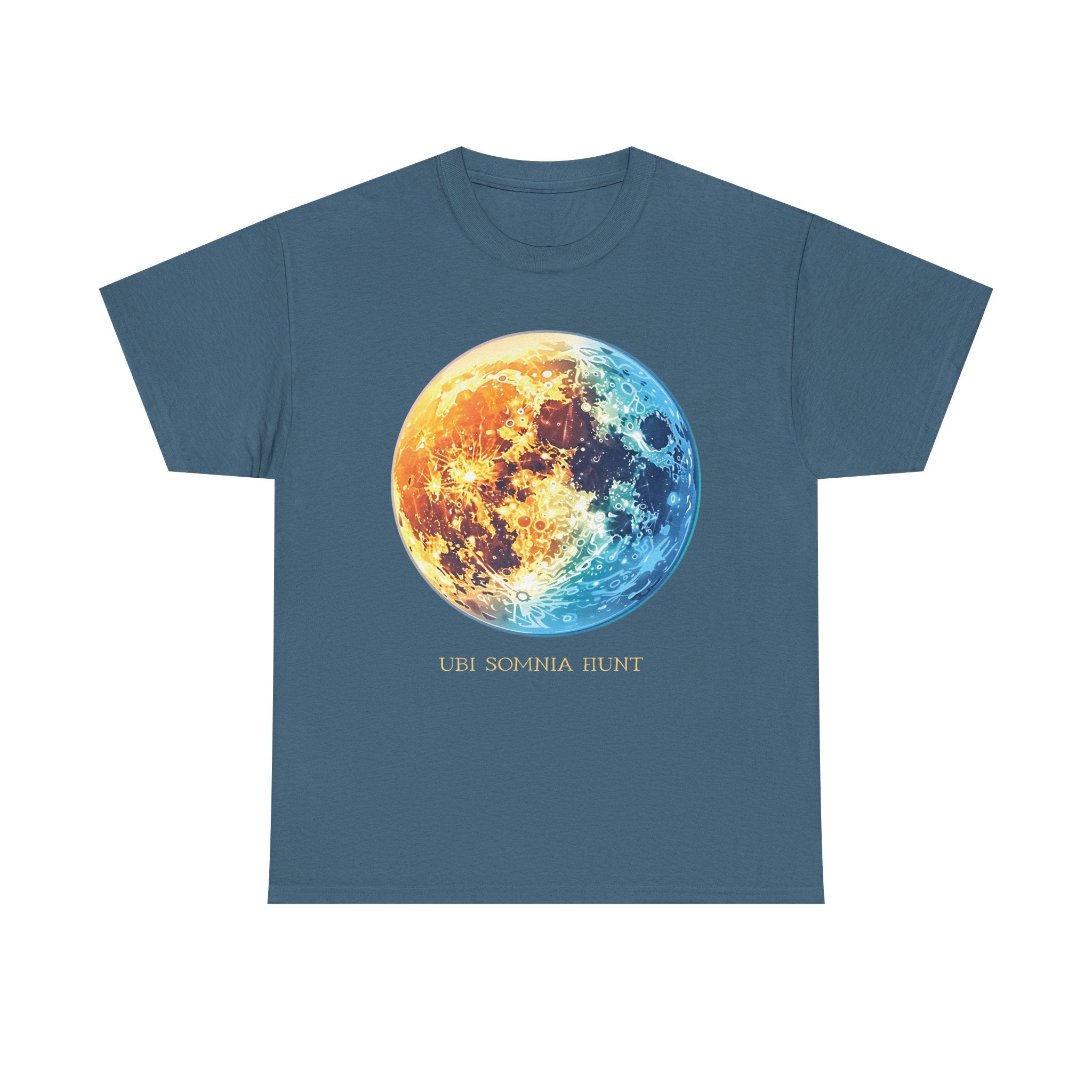 Celestial Dance Unisex Heavy Cotton Tee - Artistic Moon Graphic - Perfect for Everyday Wear