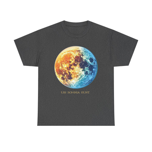 Celestial Dance Unisex Heavy Cotton Tee - Artistic Moon Graphic - Perfect for Everyday Wear